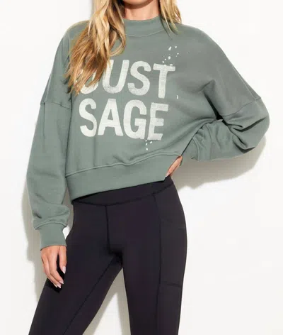 Spiritual Gangster Just Sage Palisades Crewneck Sweatshirt In Gree In Gray