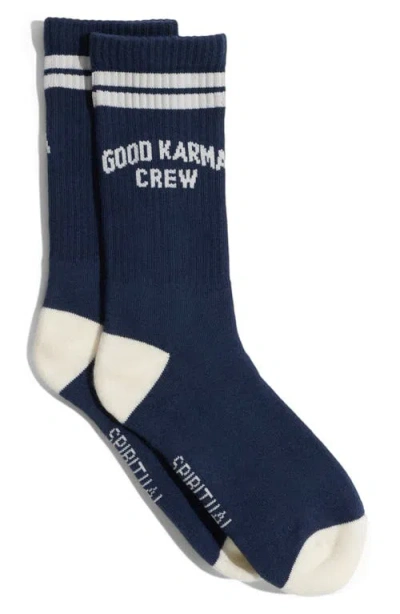 Spiritual Gangster Karma Club Crew Socks In Blue