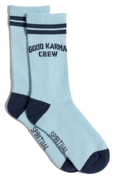 Spiritual Gangster Karma Club Crew Socks In Blue