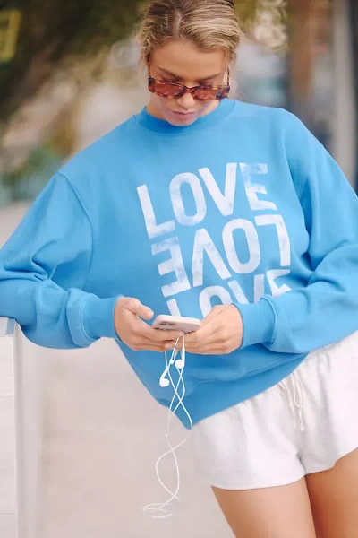 Spiritual Gangster La Brea Crew Neck Sweatshirt In Blue