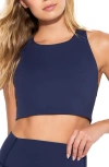 Spiritual Gangster Laurel Longline Sports Bra In Indigo