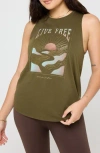 Spiritual Gangster Live Free Jade Tank In Green