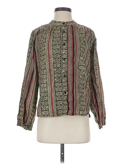 Pre-owned Spiritual Gangster Long Sleeve Blouse In Green