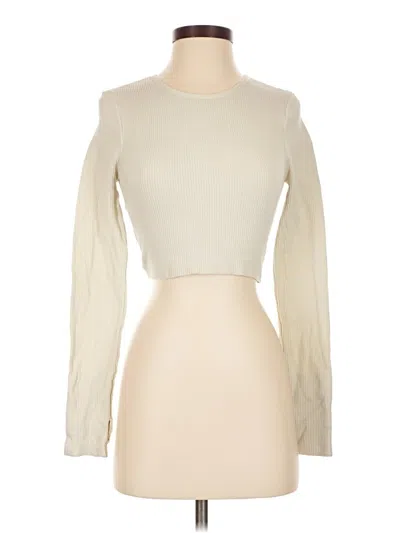 Pre-owned Spiritual Gangster Long Sleeve Turtleneck In Ivory