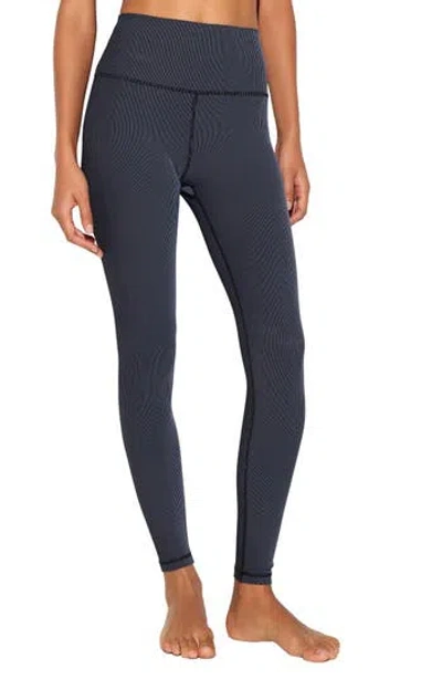 Spiritual Gangster Lotus Two-tone High Waist 7/8 Leggings In Black