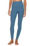 Spiritual Gangster Lotus Two-tone High Waist 7/8 Leggings In Blue