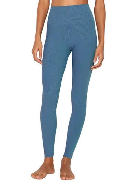 Spiritual Gangster Lotus Two-tone High Waist 7/8 Leggings In Blue