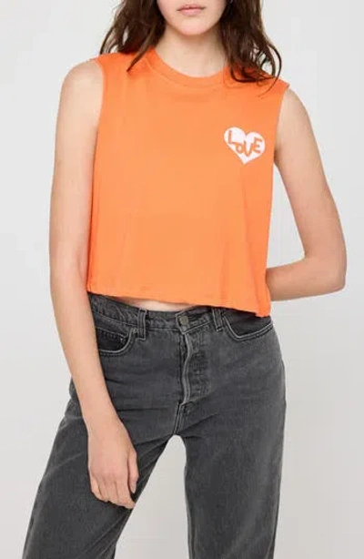 Spiritual Gangster Love Callie Crop Tank In Orange