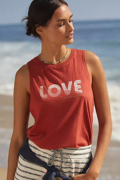 Spiritual Gangster Love Lines Jade Graphic Tank In Red