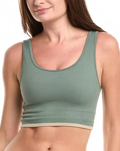 Spiritual Gangster Love Longline Bra In Agave In Green