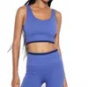 Spiritual Gangster Love Longline Bra In Periwinkle In Blue