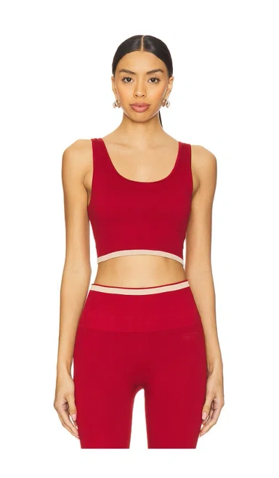 Spiritual Gangster Love Longline Bra In Red Heart