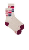 Spiritual Gangster Love Stripe Crew Sock In Hrt Oat