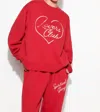 Spiritual Gangster Lovers La Brea Crew Sweatshirt In Red In Red