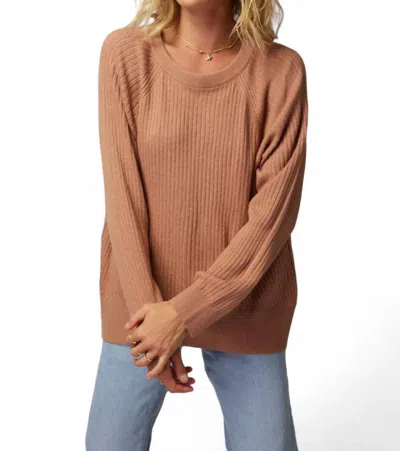 Spiritual Gangster Luxe Essential Doutzen Ballet Sweater In Rust In Brown