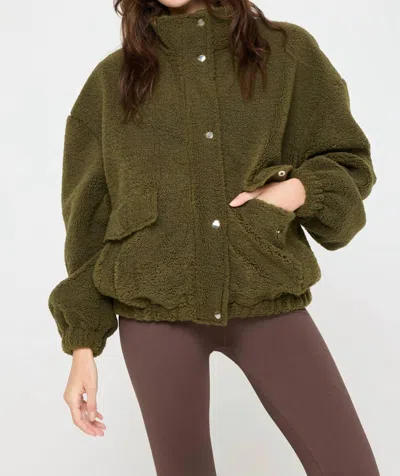 Spiritual Gangster Marcel Sherpa Jacket In Spruce In Grey