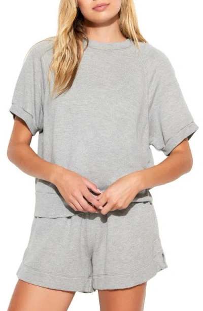 Spiritual Gangster Monroe Short Sleeve Sweatshirt In Heather Grey