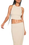 Spiritual Gangster Moss Rib Knit Tank In Neutral