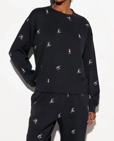Spiritual Gangster Namaski Astrid Crew Sweater In Black
