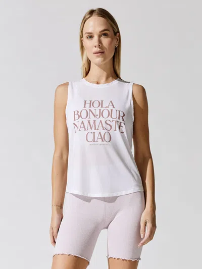 Spiritual Gangster Namaste Active Muscle Tank In White