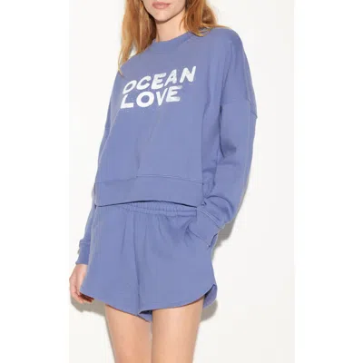 Spiritual Gangster Ocean Love Palisades Graphic Sweatshirt In Purple