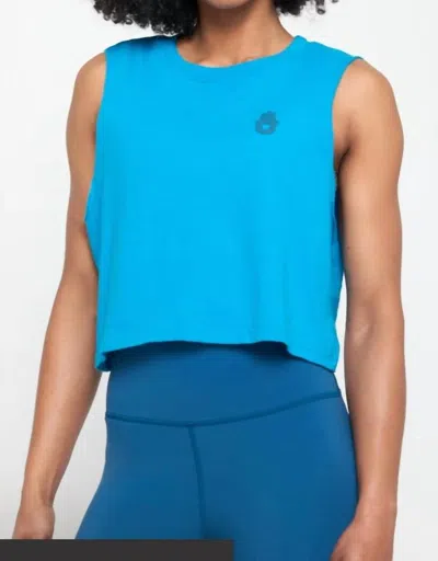 Spiritual Gangster Ombre Hamsa Callie Crop Tank In Azul In Multi
