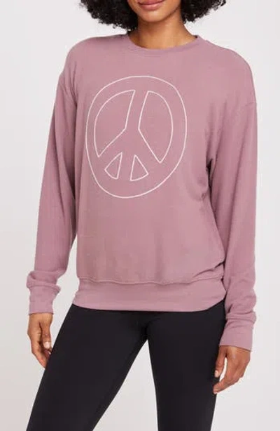 Spiritual Gangster Peace Savasana Embroidered Sweatshirt In Purple