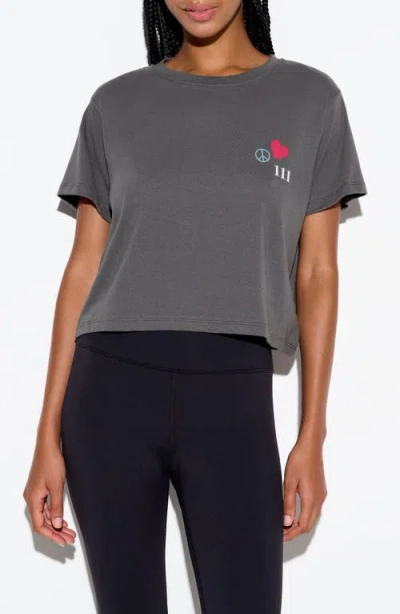 Spiritual Gangster Power Of Love Mercury Crop T-shirt In Gray