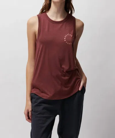 Spiritual Gangster Practice Gratitude Namaste Double Twist Tank In Washed Burgundy