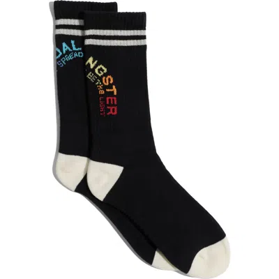 Spiritual Gangster Rainbow Crew Socks In Black