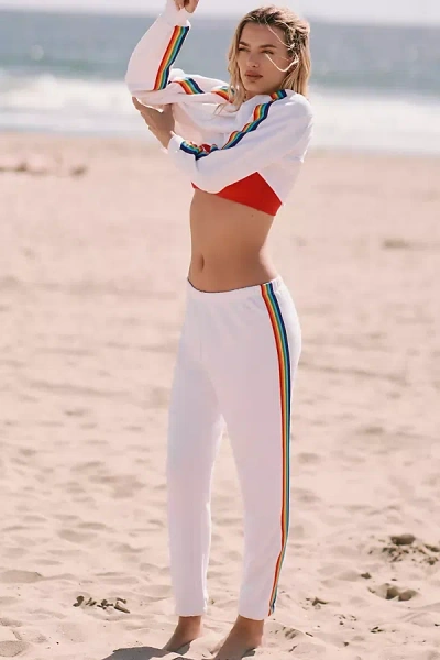 Spiritual Gangster Rainbow Luna Sweatpants In White