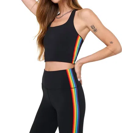 Spiritual Gangster Rainbow Shakti Crop Tank In Black