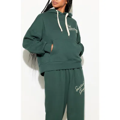 Spiritual Gangster Retreat Bel Air Cotton Hoodie In Green