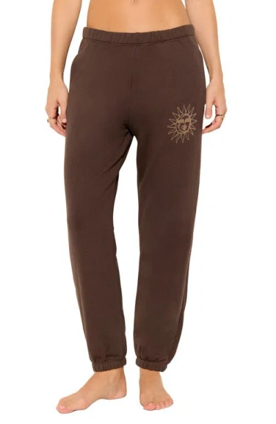 Spiritual Gangster Rise Eden Cotton Blend Sweatpants In Brown