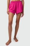 Spiritual Gangster Sadie Cotton Blend Sweat Shorts In Magenta