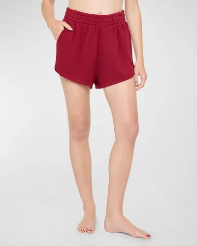 Spiritual Gangster Sadie Cotton Blend Sweat Shorts In Berry
