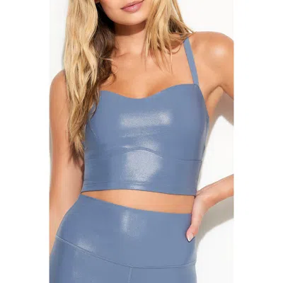 Spiritual Gangster Selena High Gloss Sports Bra In Blue
