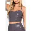 Spiritual Gangster Selena High Gloss Sports Bra In Gray