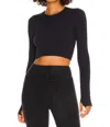Spiritual Gangster Serene Twist Back Long Sleeve Top In Black In Black