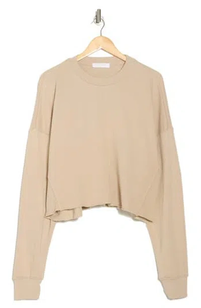 Spiritual Gangster Serenity Crop Pullover Sweatshirt In Sandstone