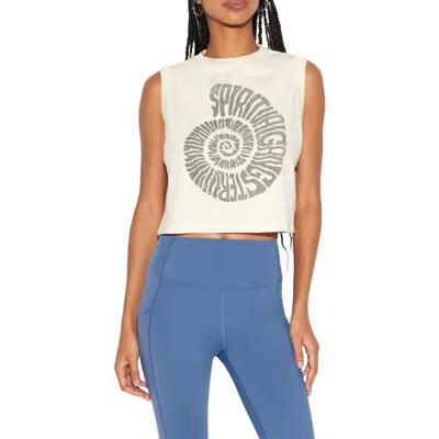 Spiritual Gangster Shell Crawford Crop Cotton Tank Top In Brown