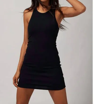 Spiritual Gangster Slim Rib Tank Dress In Black