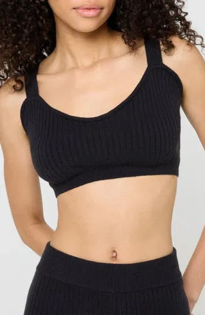 Spiritual Gangster Sofia Ribbed Sweater Bralette In Black