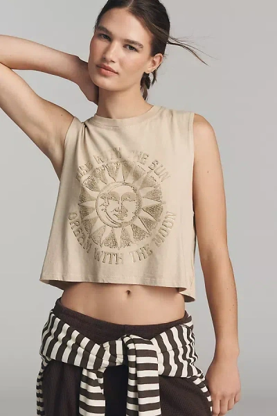Spiritual Gangster Spirit Crop Tank Top In Neutral