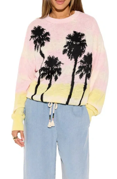 Spiritual Gangster Summer Soul Venice Cotton & Linen Sweater In Pink