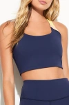 Spiritual Gangster Sumner Longline Sports Bra In Indigo