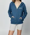 Spiritual Gangster Sun Shine Raglan Zip Hoodie In Deep Sea Blue