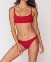 Spiritual Gangster Sundara Rib Swim Top In Chili Red In Red