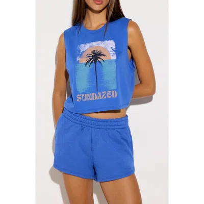 Spiritual Gangster Sundazed Spirit Crop Tank In Blue