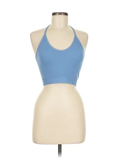 Pre-owned Spiritual Gangster Tank Top Blue Halter Neckline Tops